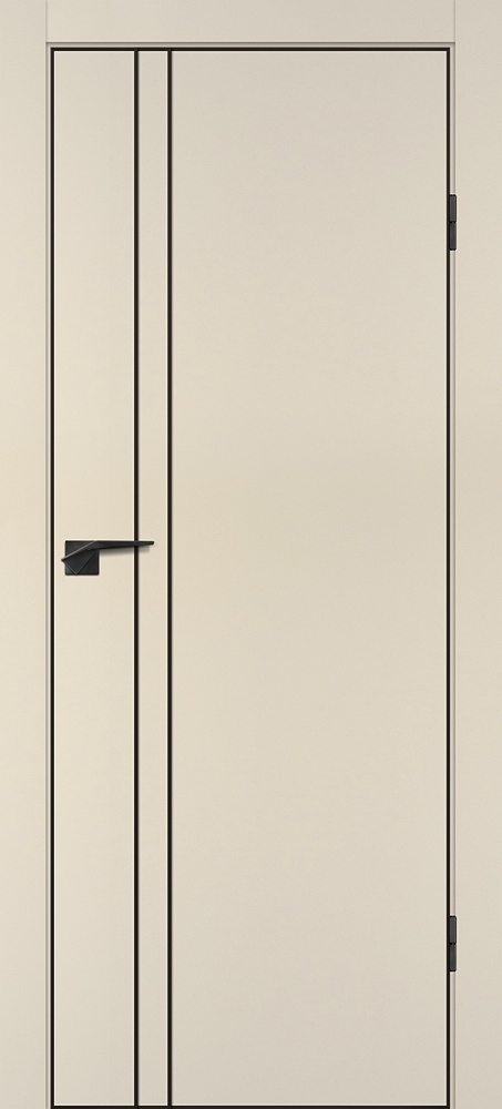 Фото Межкомнатная дверь P-20  черный молдинг PET,  кромка ABS черная c 4-х ст. Бежевый матовый